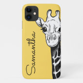 Gepersonaliseerde Gele Giraffe Case-Mate iPhone Case (Achterkant)
