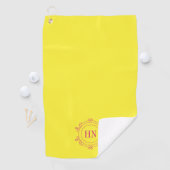 Gepersonaliseerde Gele Golfhanddoek met Initialen (Insitu)