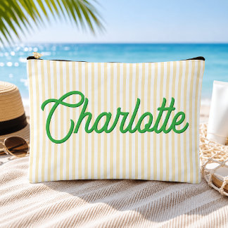 Gepersonaliseerde Gele Gouden Zanden Reis Pouch Etui