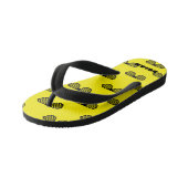 Gepersonaliseerde gele kids zomer strand Flip Flop (Schuin)