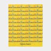 Gepersonaliseerde Gele Kinderen voor bouwkundig ge Fleece Deken (Voorkant)