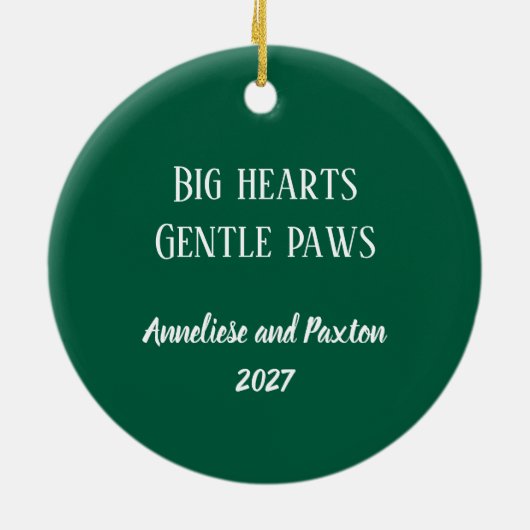 Gepersonaliseerde Gele Lab Lover Nurse Kerstcadeau Keramisch Ornament (Achterkant)