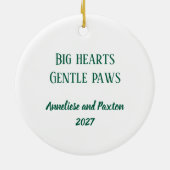 Gepersonaliseerde Gele Lab Lover Nurse Kerstcadeau Keramisch Ornament (Achterkant)