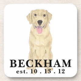 Gepersonaliseerde gele labrador bier onderzetter