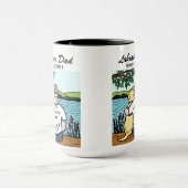 Gepersonaliseerde gele labrador en pap mok (Midden)