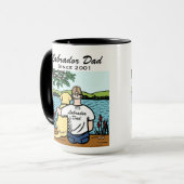 Gepersonaliseerde gele labrador en pap mok (Voorkant links)