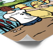 Gepersonaliseerde gele labrador Familie bruin B Poster (Hoek)