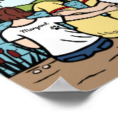 Gepersonaliseerde gele labrador Familie bruin B Poster (Hoek)