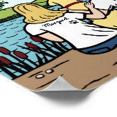 Gepersonaliseerde gele labrador Family Blonde L Poster (Hoek)