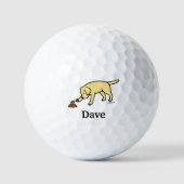 Gepersonaliseerde gele labrador Friendly Golfballen (Voorkant)