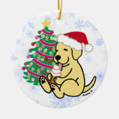 Gepersonaliseerde gele labrador Ice Cream Keramisch Ornament (Voorkant)