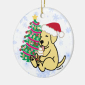 Gepersonaliseerde gele labrador Ice Cream Keramisch Ornament (Links)