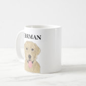 Gepersonaliseerde gele labrador koffiemok (Voorkant links)