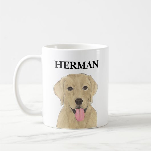 Gepersonaliseerde gele labrador koffiemok (Links)