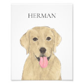 Gepersonaliseerde gele labrador kunst foto afdruk (Voorkant)
