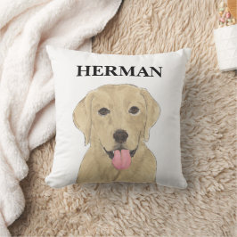 Gepersonaliseerde gele labrador kussen