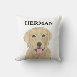 Gepersonaliseerde gele labrador kussen