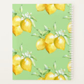 Gepersonaliseerde gele leemten op lichtgroen planner (Achterkant)