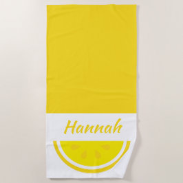 Gepersonaliseerde gele Lemon Strandlaken