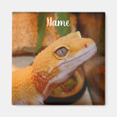 Gepersonaliseerde Gele luipaard Gecko Lizard Magneet (Voorkant)