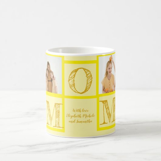 Gepersonaliseerde Gele Mok – Aangepaste Foto & Tek (Center)