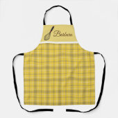 Gepersonaliseerde gele plaid schort (Voorkant)