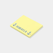 Gepersonaliseerde gele Post-it® notes met ankers (Schuin)