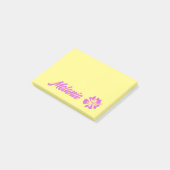 Gepersonaliseerde gele Post-it® notes met bloem (Schuin)