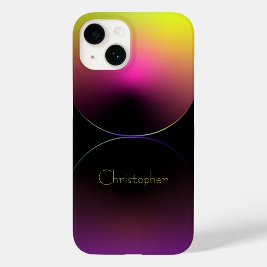 Gepersonaliseerde gele radiale textuur iphone 15 Case-Mate iPhone case (Achterkant)