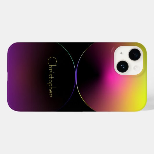 Gepersonaliseerde gele radiale textuur iphone 15 Case-Mate iPhone case (Achterkant (horizontaal))