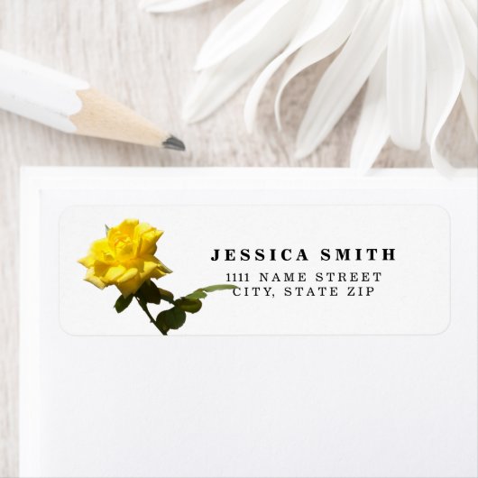 Gepersonaliseerde gele roos etiket (Insitu)