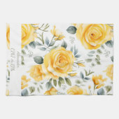 Gepersonaliseerde Gele Roos & RX Apotheek Theedoek (Horizontaal)