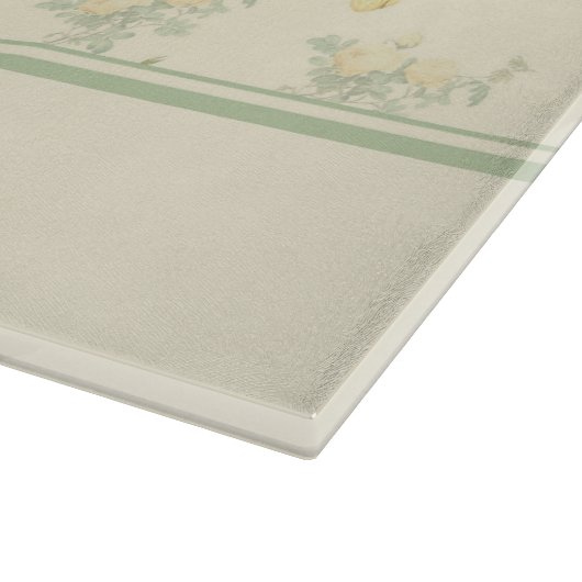 Gepersonaliseerde gele rozen van glaswafels snijplank (Hoek)