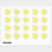 Gepersonaliseerde gele Rubber Duck Duckie Bathtub  Ronde Sticker (Vel)