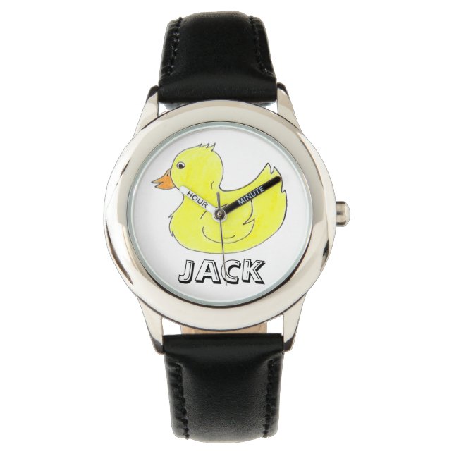 Gepersonaliseerde Gele Rubber Ducky Duckie Watch Horloge (Voorkant)