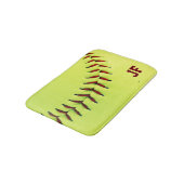 Gepersonaliseerde gele softball badmat (Gekanteld)
