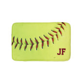 Gepersonaliseerde gele softball badmat (Voorkant)
