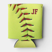 Gepersonaliseerde gele softball blikjeskoeler (Voorkant)