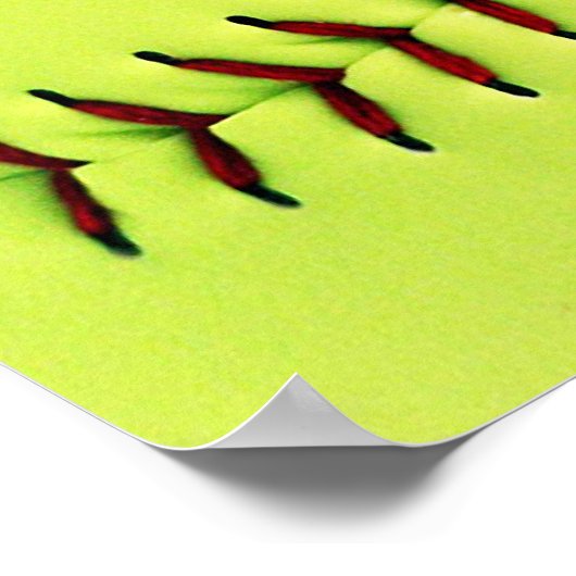 Gepersonaliseerde gele softball poster (Hoek)