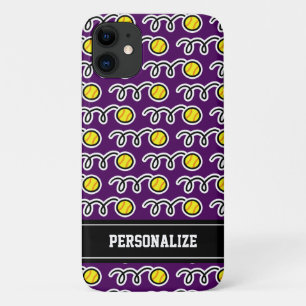 Gepersonaliseerde gele softball sport iPhone 11 hoesje