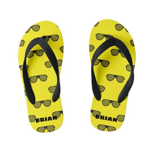 Gepersonaliseerde gele strand Flip Flops voor kind (Voetbed)