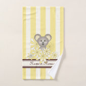 Gepersonaliseerde gele streep Schattige Baby Koala Bad Handdoek (Handdoek)