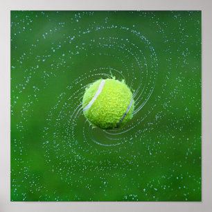 Gepersonaliseerde gele tennisbal poster