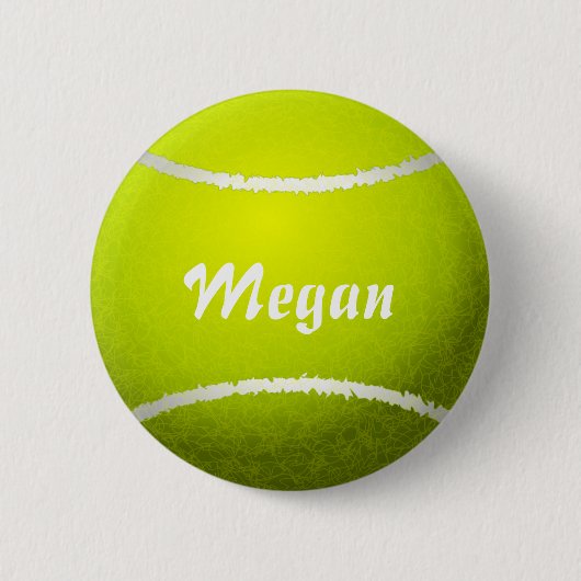 Gepersonaliseerde gele tennisbal ronde button 5,7 cm (Voorkant)
