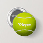Gepersonaliseerde gele tennisbal ronde button 5,7 cm (Voorkant /achterkant)