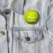 Gepersonaliseerde gele tennisbal ronde button 5,7 cm (In situ)