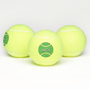 Gepersonaliseerde gele tennisballen met groen logo