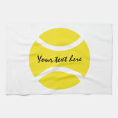 Gepersonaliseerde gele tenniskeukenhanddoek theedoek (Horizontaal)