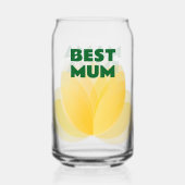 Gepersonaliseerde Gele Tulp Bloemen Drinkware voor Blikvorm Glas (Achterkant)