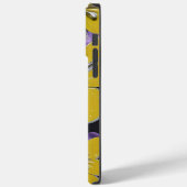 Gepersonaliseerde gele vlinders en paarse bloemen Case-Mate iPhone case (Achterkant / Links)